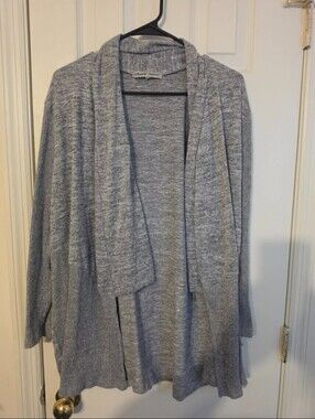 Absolutely Famous Heather Gray Open-Front Women's Cardigan